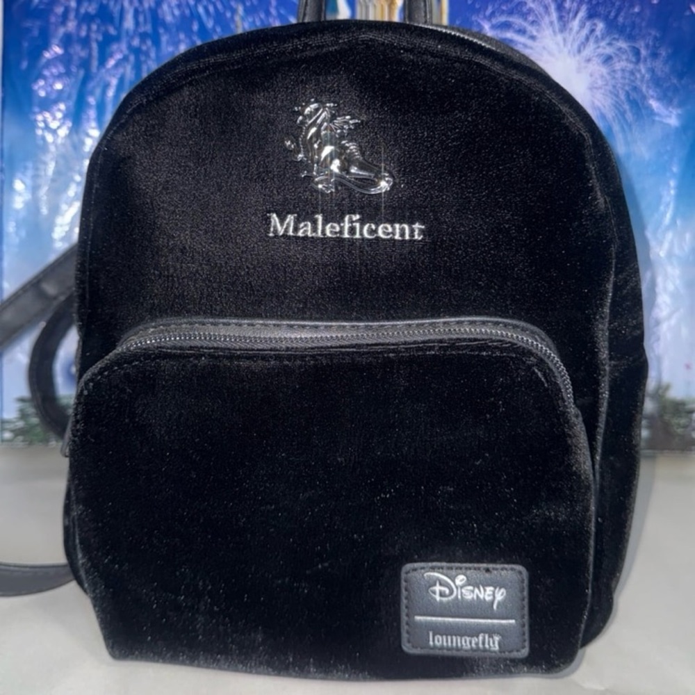 Disney Loungefly velour / velvet sleeping beauty maleficent dragon form backpack